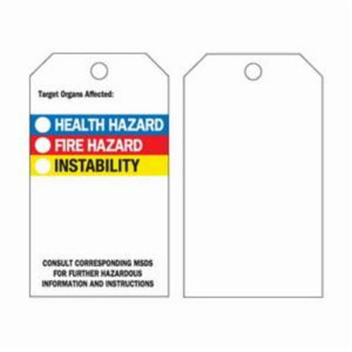 Self-Laminating Right-To-Know Tags, Polyester, 3" W x 5-3/4" H, English Chandler Sales