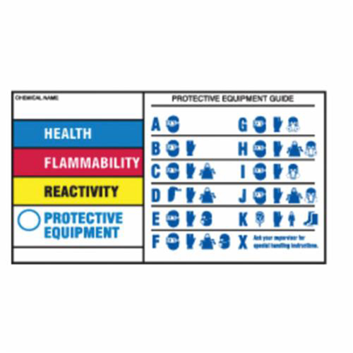 Protective Equipment Labels, Polyester, Sheet, 7" L x 4" W Chandler Sales