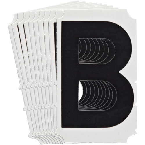 Quick-Align&reg; Individual Gothic Number and Letter Labels, B, 4" H, Black Chandler Sales