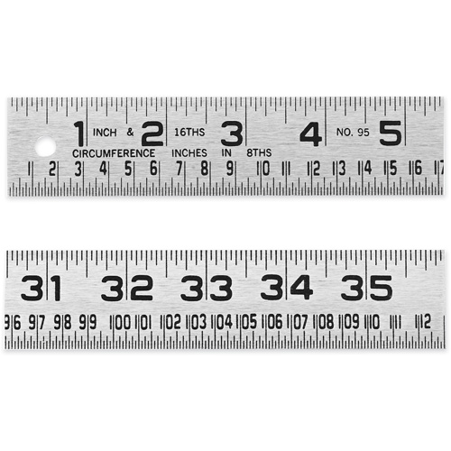 R&egrave;gle de circonf&eacute;rence pour ferblantier, 4' lo, Acier, Graduations de 1/16" Chandler Sales