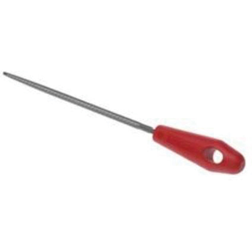 File with Red Handle, 8" L, Round, Bastard Cut Chandler Sales