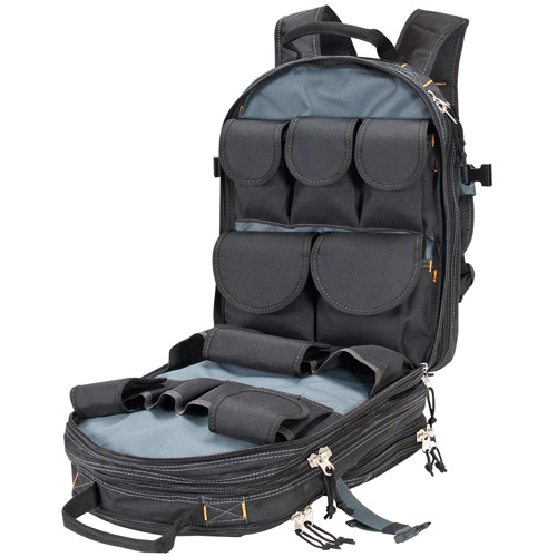 Sacs &agrave; dos pour outils &agrave; 75 pochettes, 13" lo x 17-1/2" la, Noir, Nylon Chandler Sales