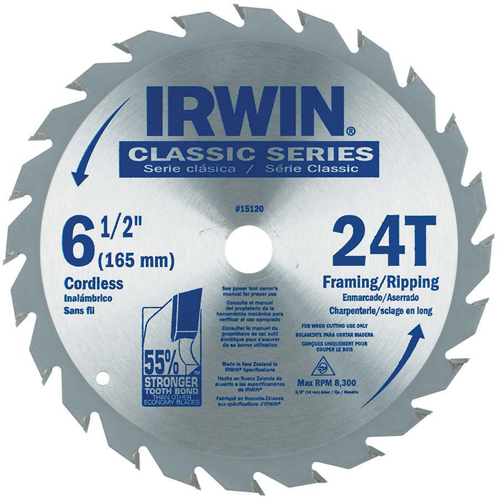 Contractor Saw Blades - Classic Series Saw Blades, 6-1/2", 24 Teeth, Wood Use Chandler Sales