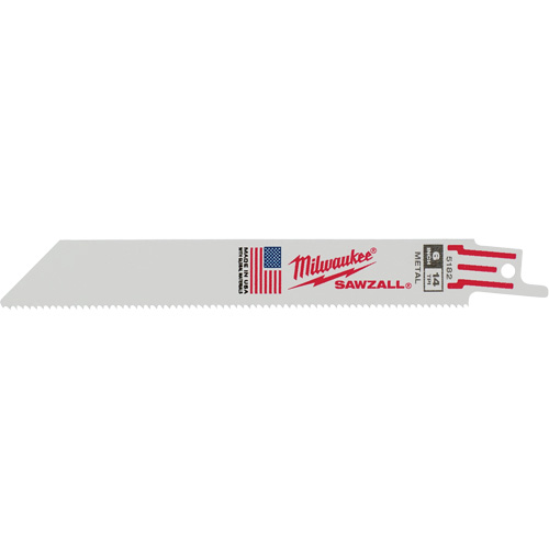 Sawzall&reg; Reciprocating Saw Blades, Bi-Metal, 14 TPI, 6" L x 3/4" W Chandler Sales