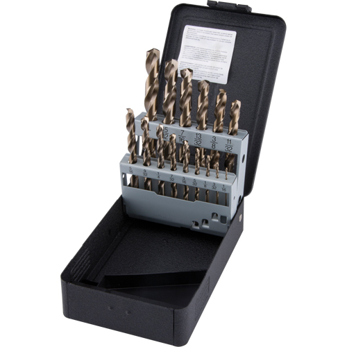 Jobber Length Drill Bit Set, 15 Pieces, High Speed Cobalt Chandler Sales