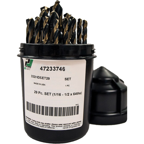 Jeu de forets robustes, 29 morceaux, Acier rapide Chandler Sales