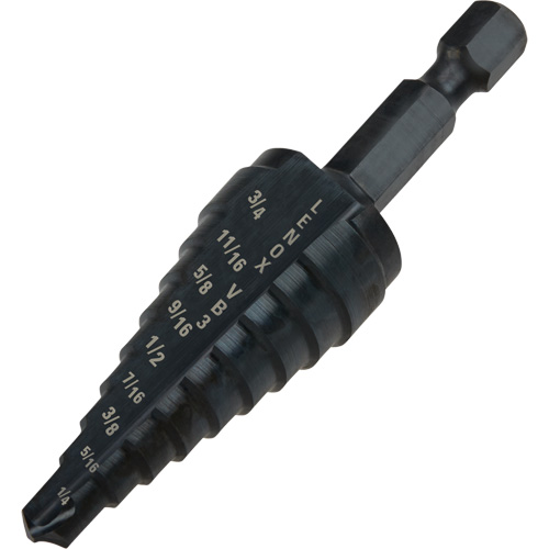 Foret &eacute;tag&eacute; no 3, 1/4" - 3/4", Incr&eacute;ments de 1/16", Acier rapide Chandler Sales