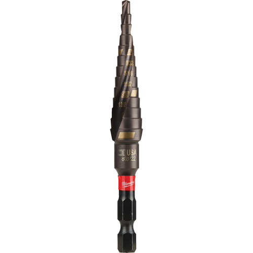 #1 Shockwave Impact Duty Step Drill Bit, 1/2" - 1-1/8" , 1/32" Increments, Titanium Chandler Sales