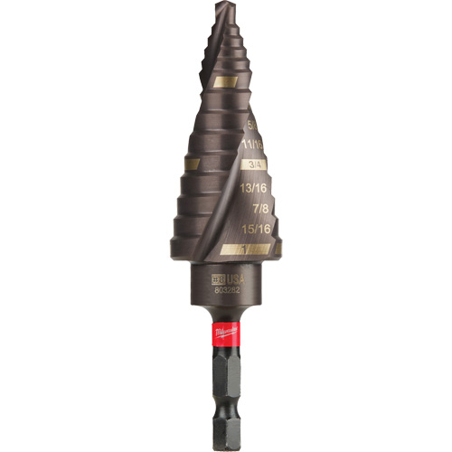 Foret &eacute;tag&eacute; #8 Shockwave Impact Duty, 1/2" - 1", Incr&eacute;ments de 1/16", Titane Chandler Sales