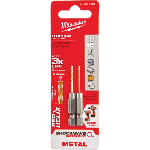 Shockwave Drill Bit, 1/16", Titanium, 5/8" Flute, 135° Point Chandler Sales