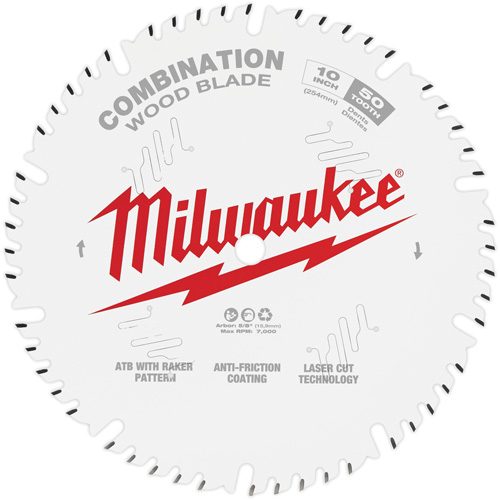 Lame de scie circulaire combin&eacute;e, 10", 50 dents, Pour Bois Chandler Sales