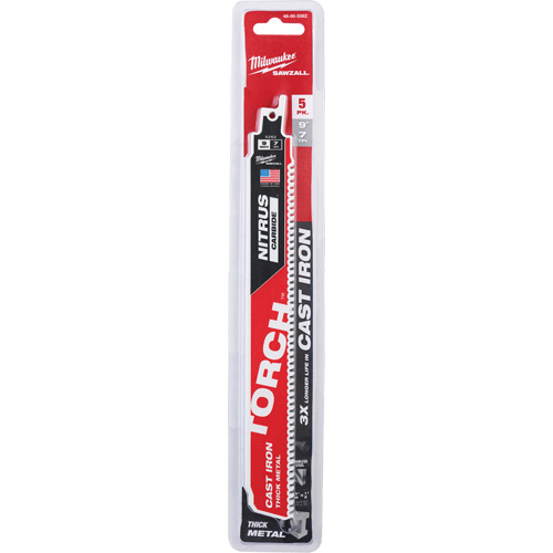 Sawzall&reg; Torch Reciprocating Saw Blades, Carbide, 7 TPI, 9" L x 2" W Chandler Sales