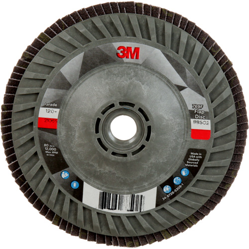 Disque &agrave; lamelles &agrave; changement rapide 769F, 5" x 5/8"-11, Type 27, Grain 120+, C&eacute;ramique Chandler Sales
