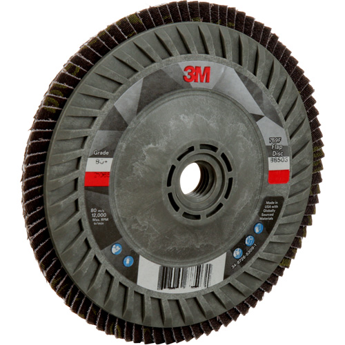 Disque &agrave; lamelles &agrave; changement rapide 769F, 5" x 5/8"-11, Type 27, Grain 80+, C&eacute;ramique Chandler Sales