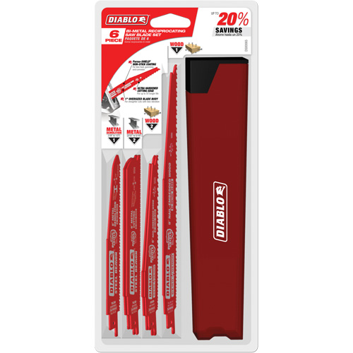 Ensemble de lames de scie alternative pour la coupe/d&eacute;molition du bois avec clous Chandler Sales
