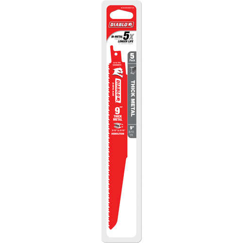 Lame de scie alternative pour la d&eacute;molition et les m&eacute;taux &eacute;pais, Bim&eacute;tal, 8-10 Dents par pouce, 9" lo Chandler Sales