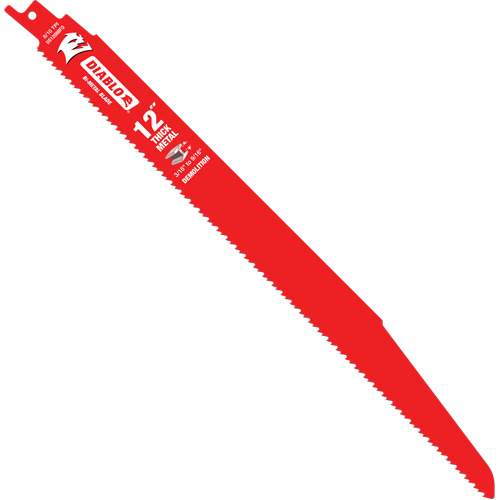 Lame de scie alternative pour la d&eacute;molition et les m&eacute;taux &eacute;pais, Bim&eacute;tal, 8-10 Dents par pouce, 12" lo Chandler Sales