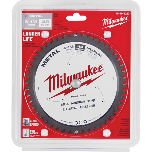 Lame de scie circulaire, 6-1/2", 48 dents, Pour M&eacute;tal Chandler Sales