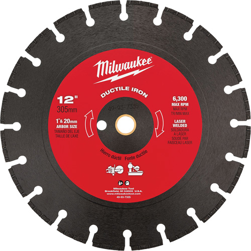 Circular Saw Blade, 12", Ductile Iron Use Chandler Sales
