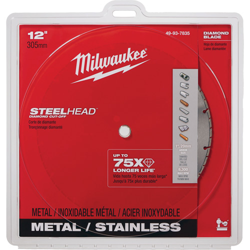Steelhead Diamond Cut-Off Circular Saw Blade, 12", Metal Use Chandler Sales