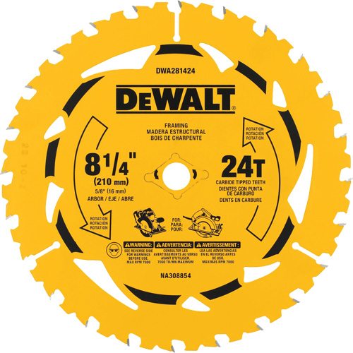Lame de scie circulaire &agrave; refendre, 8-1/4", 40 dents, Pour Bois Chandler Sales