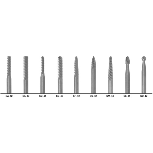 CLE-LINE 1855 Double Cut Carbide Burr Set, 9 Pieces Chandler Sales