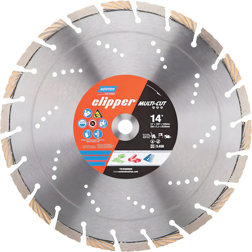 Disque diamant&eacute; Clipper Multi-Cut &agrave; segments, 14", Pour Pierre/B&eacute;ton Chandler Sales