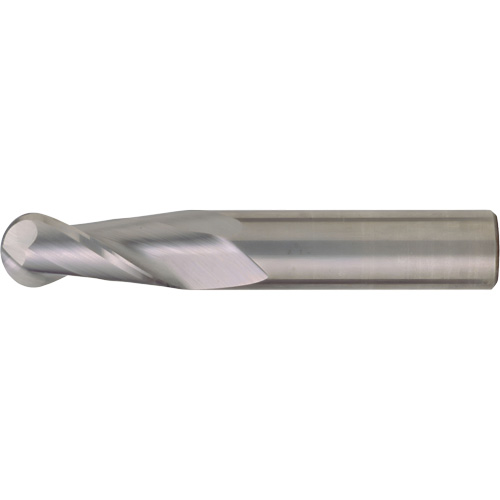 Ball Nose Single End General Purpose End Mill, 1/4" Dia., 4" L, 2 Flutes, 1/4" Shank, Carbide Chandler Sales