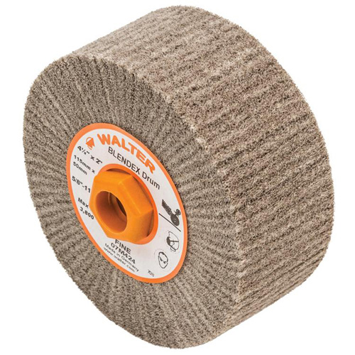 Blendex Surface Conditioning Drum, 4-1/2" Dia. x 2" W, 5/8"-11 Arbor, Fine Grit Chandler Sales