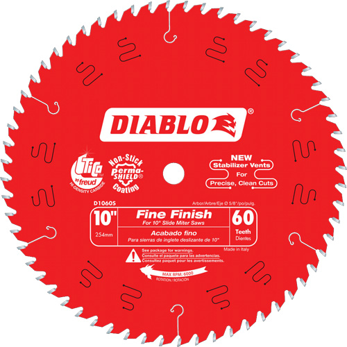 Contractor Saw Blades - Fine Finishing Saw Blades, 10", 60 Teeth, Wood Use Chandler Sales
