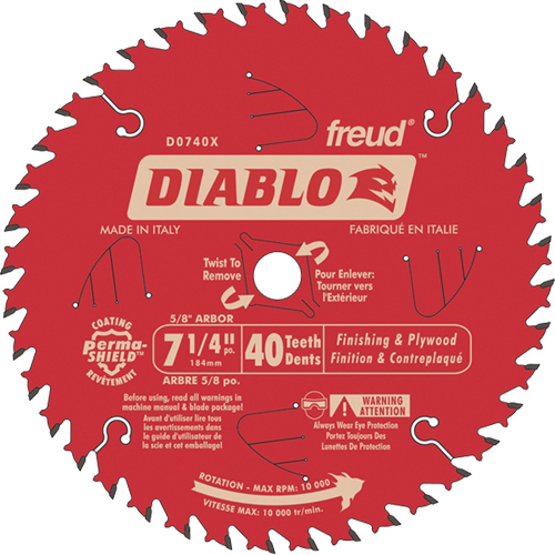 Contractor Saw Blade - Finishing Saw Blades, 7-1/4", 40 Teeth, Wood Use Chandler Sales