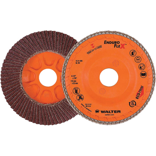 Disque &agrave; lamelles Enduro-Flex, 4-1/2" x 7/8", Type 27, Grain 60, Alumine de zirconium Chandler Sales
