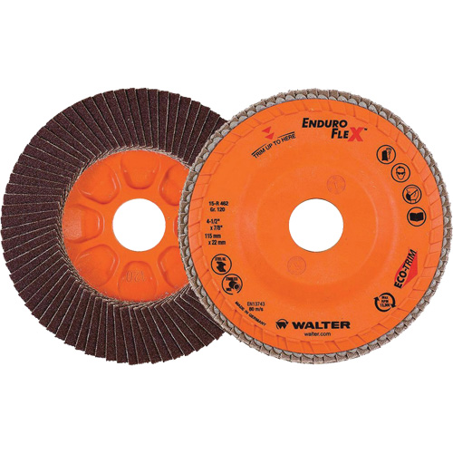Disque &agrave; lamelles Enduro-Flex, 4-1/2" x 7/8", Type 27, Grain 120, Alumine de zirconium Chandler Sales