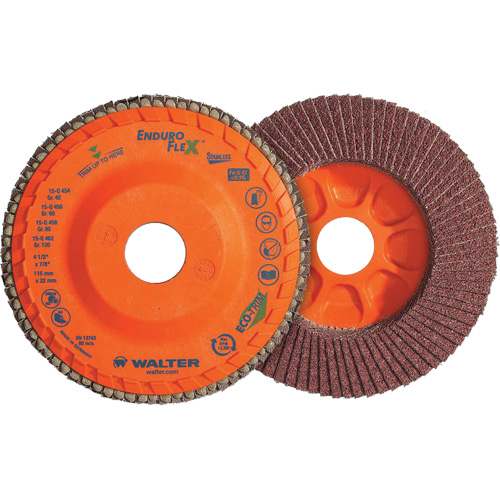 Enduro-Flex Stainless Flap Disc, 4-1/2" x 7/8", Type 27, 120 Grit, Zirconia Alumina Chandler Sales