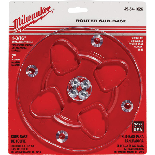 Clear 7" Diameter 1-3/16" Center Hole Sub-Base Chandler Sales