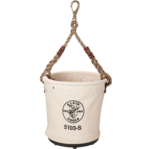 Bucket Tool Pouch, 12" L x 12" W x 12" H, Canvas, Beige Chandler Sales