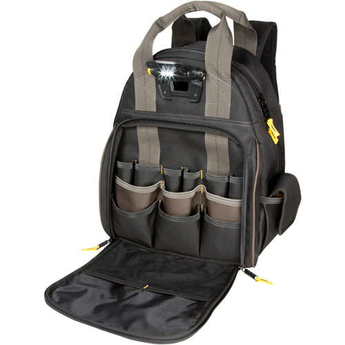 Sacs &agrave; dos pour outils Techgear &agrave; 53 pochettes, 16" lo x 13-1/4" la, Noir, Polyester Chandler Sales