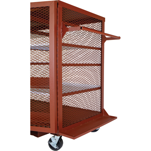 Mobile Mesh Cabinet, Steel, 22 Cubic Feet, Red Chandler Sales
