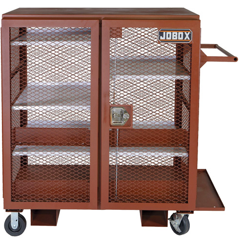 Armoire mobile en treillis, Acier, 37 pi³, Rouge Chandler Sales