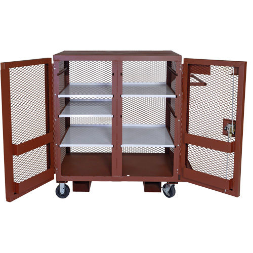 Armoire mobile en treillis, Acier, 37 pi³, Rouge Chandler Sales