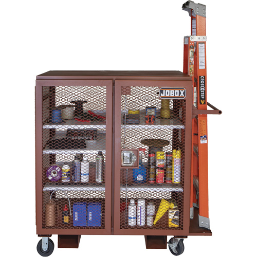 Armoire mobile en treillis, Acier, 37 pi³, Rouge Chandler Sales