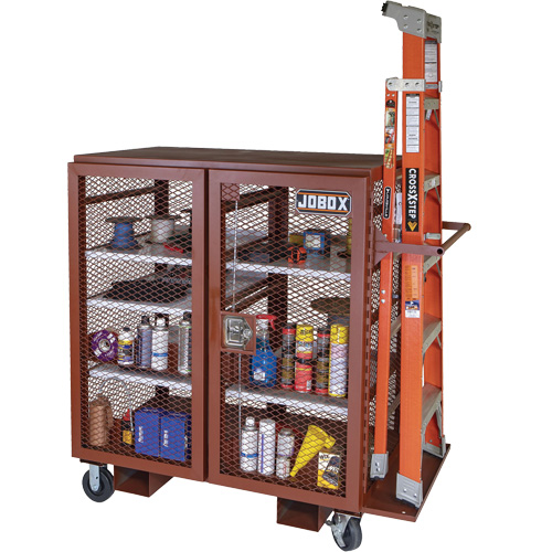 Armoire mobile en treillis, Acier, 37 pi³, Rouge Chandler Sales
