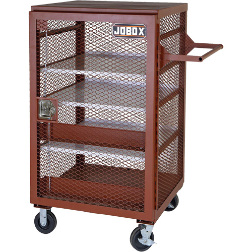 Mobile Mesh Cabinet, Steel, 22 Cubic Feet, Red Chandler Sales
