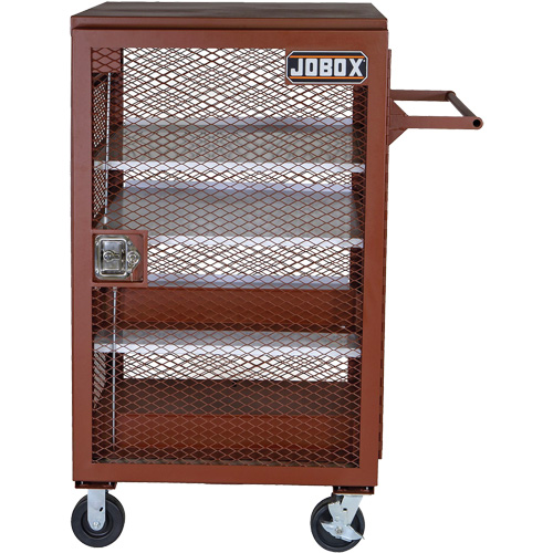 Mobile Mesh Cabinet, Steel, 22 Cubic Feet, Red Chandler Sales