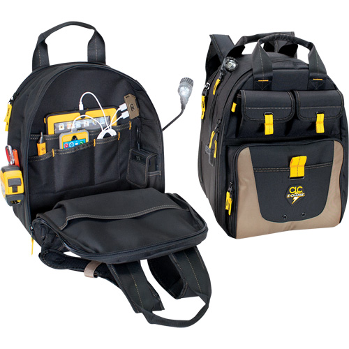 E-Charge Back Pack, 15" L x 10-1/2" W, Black, Polyester Chandler Sales