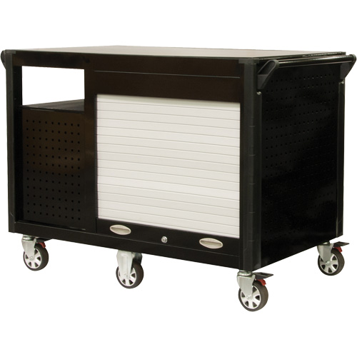 Industrial Cart, 12 Drawers, 31-5/8" L x 52-1/2" W x 40-1/4" H, Black/Orange Chandler Sales