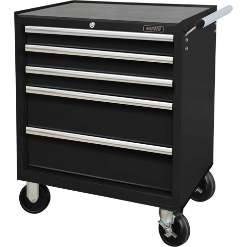 Industrial Tool Cart, 5 Drawers, 27" W x 18-3/4" D x 31-1/2" H, Black Chandler Sales