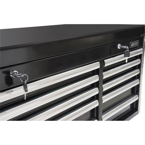 Industrial Tool Chest, 41" W, 10 Drawers, Black Chandler Sales