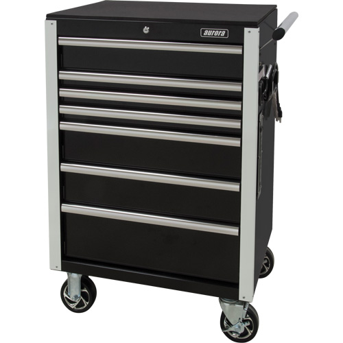 Chariot &agrave; outils &agrave; usage intensif, 7 tiroirs, 28" la x 22" p x 42-3/8" h, Noir Chandler Sales