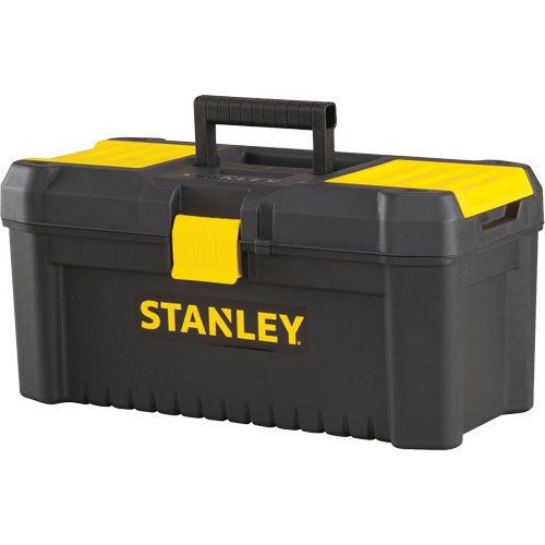 Essential&reg; Tool Box with Tray, 16" W x 8" D x 7-3/10" H, Black/Yellow Chandler Sales